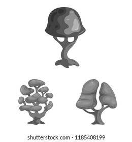 Isolated object of tree and nature symbol. Set of tree and crown stock symbol for web.