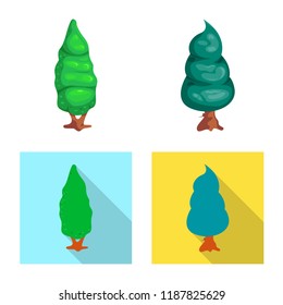 Isolated object of tree and nature symbol. Collection of tree and crown vector icon for stock.
