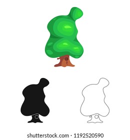 Isolated object of tree and nature symbol. Collection of tree and crown vector icon for stock.