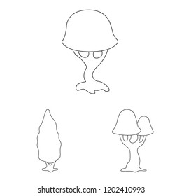 Isolated object of tree and nature symbol. Set of tree and crown stock symbol for web.