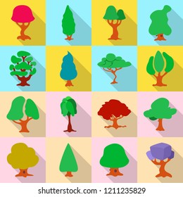 Isolated object of tree and nature symbol. Set of tree and crown vector icon for stock.