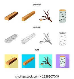 Isolated object of tree   and raw  icon. Set of tree   and construction stock vector illustration.