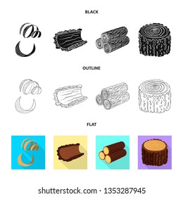 Isolated object of tree   and raw  icon. Set of tree   and construction stock symbol for web.