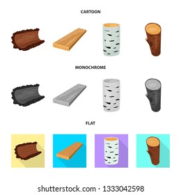 Isolated object of tree   and raw  logo. Set of tree   and construction vector icon for stock.