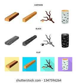 Isolated object of tree   and raw  logo. Set of tree   and construction stock vector illustration.