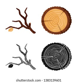Isolated object of tree   and raw  logo. Set of tree   and construction stock vector illustration.