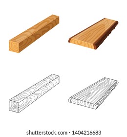 Isolated object of tree   and raw  symbol. Collection of tree   and construction stock symbol for web.
