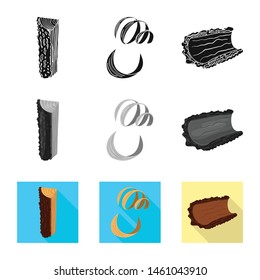 Isolated object of tree and raw symbol. Set of tree and construction stock vector illustration.