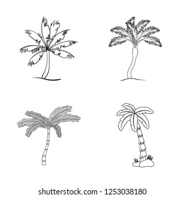 Isolated object of tree and summer symbol. Set of tree and green  stock symbol for web.