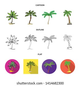 Isolated object of tree and summer symbol. Collection of tree and green  stock vector illustration.