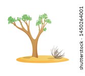 Isolated object of tree and tumbleweed symbol. Collection of tree and western stock symbol for web.
