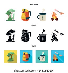 Isolated object of trekking and wildlife icon. Set of trekking and leisure vector icon for stock.