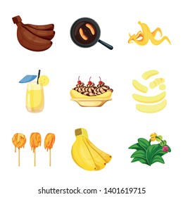 Isolated object of tropical and ripe symbol. Set of tropical and potassium stock symbol for web.
