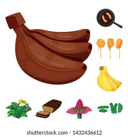 Isolated object of tropical and ripe symbol. Set of tropical and potassium stock symbol for web.