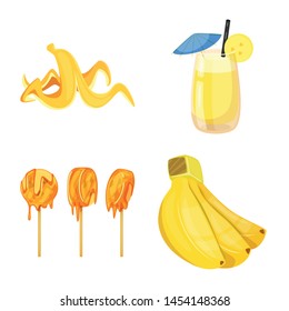 Isolated object of tropical and ripe symbol. Set of tropical and potassium stock symbol for web.