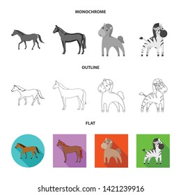 Isolated object of trot and running icon. Collection of trot and clipart stock vector illustration.