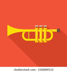 Isolated object of trumpet and music icon. Graphic of trumpet and gold Stock symbol for web.