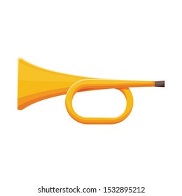 Isolated object of trumpet and music symbol. Graphic of trumpet and orchestra vector icon for Stock.