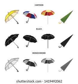 Isolated object of umbrella and cloud symbol. Set of umbrella and rain stock vector illustration.
