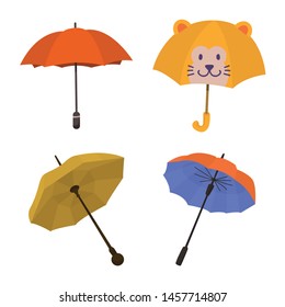 Isolated object of umbrella and rain symbol. Collection of umbrella and weather vector icon for stock.