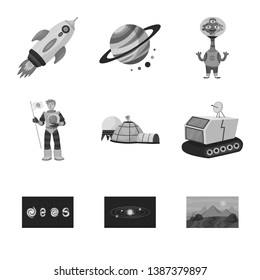 Isolated object of universe and travels  icon. Collection of universe and cosmic  stock symbol for web.