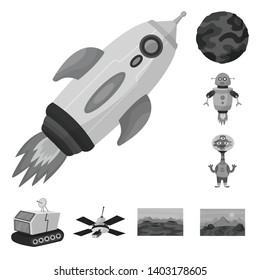 Isolated object of universe and travels  icon. Set of universe and cosmic  stock vector