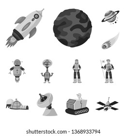 Isolated object of universe and travels  sign. Collection of universe and cosmic  stock symbol for web.