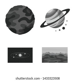 Isolated object of universe and travels symbol. Set of universe and cosmic vector icon for stock.