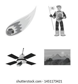 Isolated object of universe and travels symbol. Collection of universe and cosmic stock vector illustration.