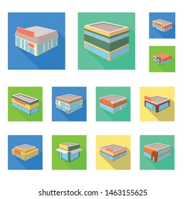 Isolated object of and urban logo. Set of and house vector icon for stock.