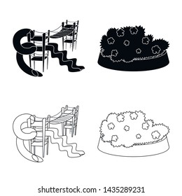 Isolated object of urban and street icon. Collection of urban and relaxation stock symbol for web.