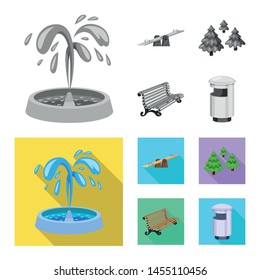 Isolated object of urban and street icon. Collection of urban and relaxation stock vector illustration.