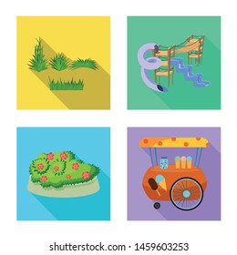 Isolated object of urban and street icon. Collection of urban and relaxation stock symbol for web.
