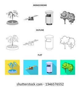 Isolated object of urban and street logo. Set of urban and relaxation vector icon for stock.