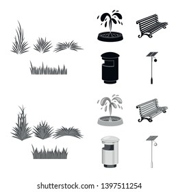 Isolated object  urban and street logo. Set  urban and relaxation vector icon for stock.