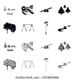 Isolated object of urban and street logo. Collection of urban and relaxation vector icon for stock.