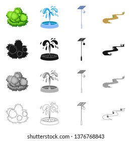 Isolated object of urban and street sign. Set of urban and relaxation stock vector illustration.