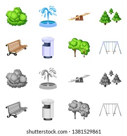 Isolated object of urban and street sign. Collection of urban and relaxation stock vector illustration.