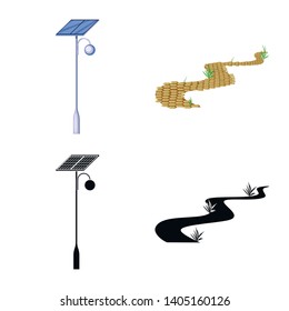 Isolated object of urban and street sign. Set of urban and relaxation stock symbol for web.
