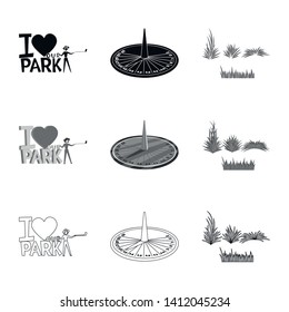 Isolated object of urban and street sign. Collection of urban and relaxation stock vector illustration.