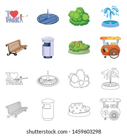 Isolated object of urban and street symbol. Set of urban and relaxation stock symbol for web.
