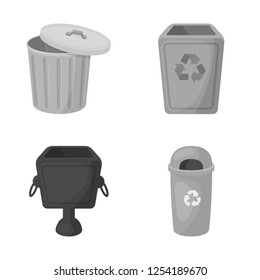 Isolated object of urn  and  symbol. Set of urn  and  stock symbol for web.