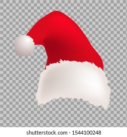 
Isolated object. Vector color illustration of Santa Claus hat. Christmas attributes.