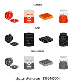 Isolated object of vegetable and delicious icon. Set of vegetable and natural vector icon for stock.