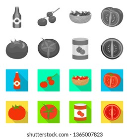Isolated object of vegetable and delicious logo. Set of vegetable and natural stock vector illustration.