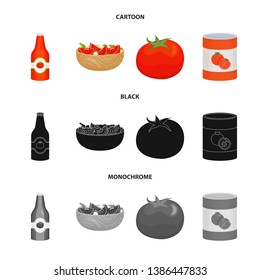 Isolated object of vegetable and delicious logo. Set of vegetable and natural vector icon for stock.