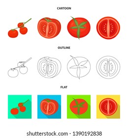 Isolated object of vegetable and delicious logo. Collection of vegetable and natural stock vector illustration.