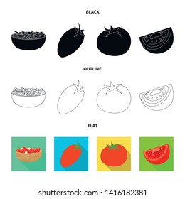 Isolated object of vegetable and delicious logo. Collection of vegetable and natural stock vector illustration.
