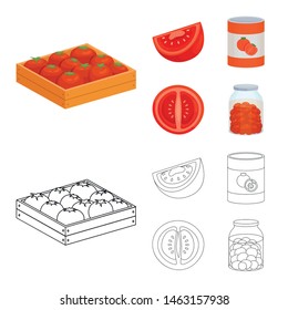 Isolated object of vegetable and delicious logo. Collection of vegetable and natural stock vector illustration.