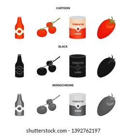 Isolated object of vegetable and delicious sign. Collection of vegetable and natural vector icon for stock.